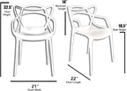 2xhome Modern Dining Chair | Stackable Indoor or Outdoor Entangled Side Chair | - Image 2
