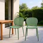 2xhome Patio Dining Chair | Modern Stackable Outdoor Pool Side Chair | Weather - Image 2