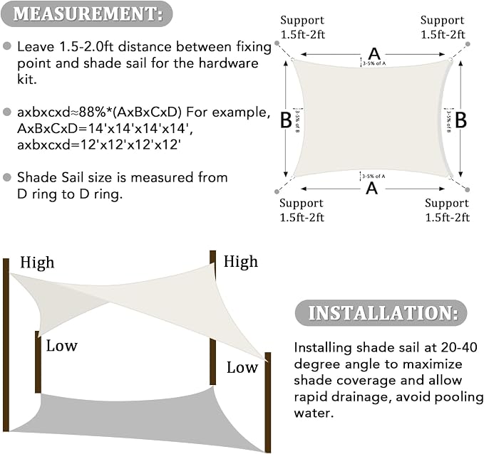 Shade&Beyond 12'x26' Sun Shade Sail Canopy Rectangle, UV Block Breathable - Image 6