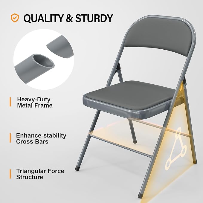 VINGLI 4 Pack Folding Chairs - Image 4