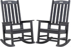 Outdoor Rocking Chairs Set of 2, Oversized Porch Rocker | Weather Resistant by PsilvamGardenFurniture