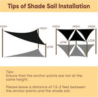 Shade&Beyond Custom Sun Shade Sail 10'x12'x15.6' Triangle Black Sun Sail Shades - Image 5