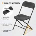 VINGLI 1 Pack Black Plastic Folding Chair, Indoor Outdoor Portable Stackable - Image 4