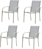 Stackable Patio Chairs Set of 4, Outdoor Dining Chairs by Puntogen