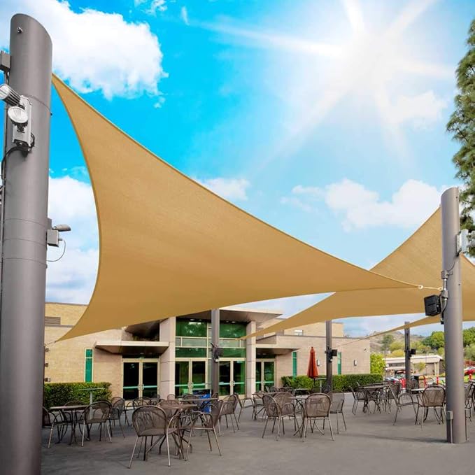 Royal Shade 22' x 22' x 22' Sand Beige Triangle Sun Shade Sail Canopy Outdoor by RoyalShade