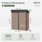 Aoxun 5x3 ft Outdoor Storage Shed - Image 2