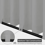 Easy-Going Outdoor Patio Curtains 2 Panels, 110x84 inch, Light Grey | Privacy - Image 3