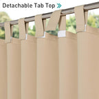 NICETOWN Outdoor Curtainss for Patio Waterproof 108 inch Extra Long, Self-Stick - Image 3