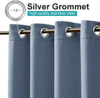 NICETOWN 2 Panels Stone Blue Blackout Outdoor Curtains - Image 2