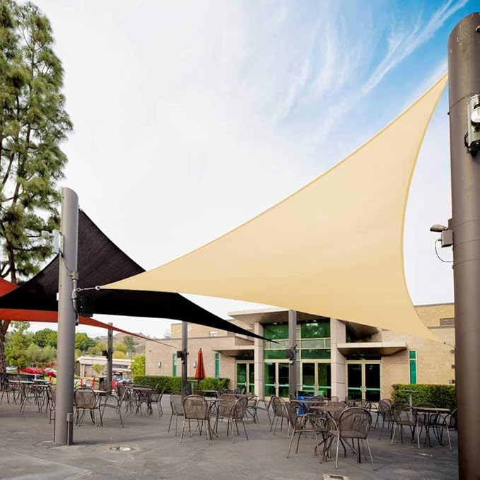 Royal Shade 9' x 9' x 9' Beige Triangle Sun Shade Sail Order to Make RTAPT8 by RoyalShade
