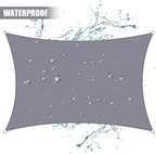 Neween Shade Sails, Waterproof Sun Shade Sail Rectangle UV Block Canopy Sun - Image 2