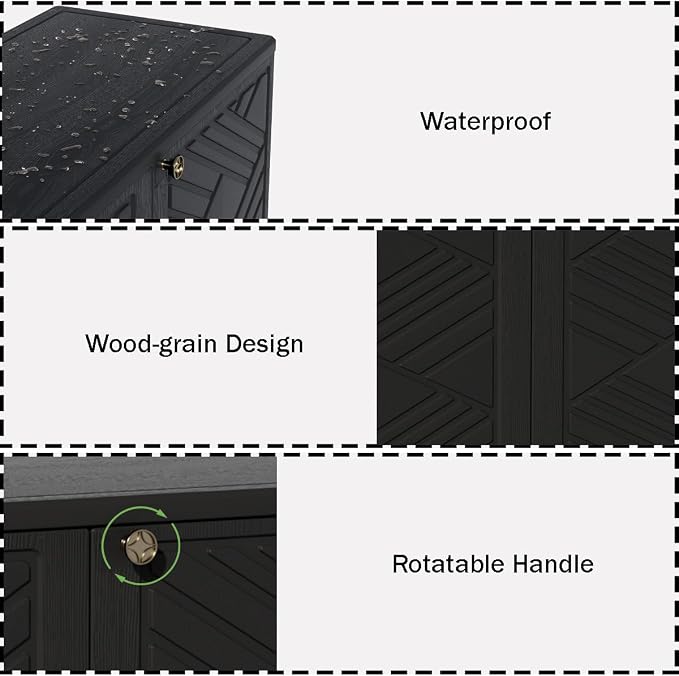 Mrosaa Outdoor/Indoor Storage Box, Resin and Plastic Storage Cabinet Waterproof - Image 5