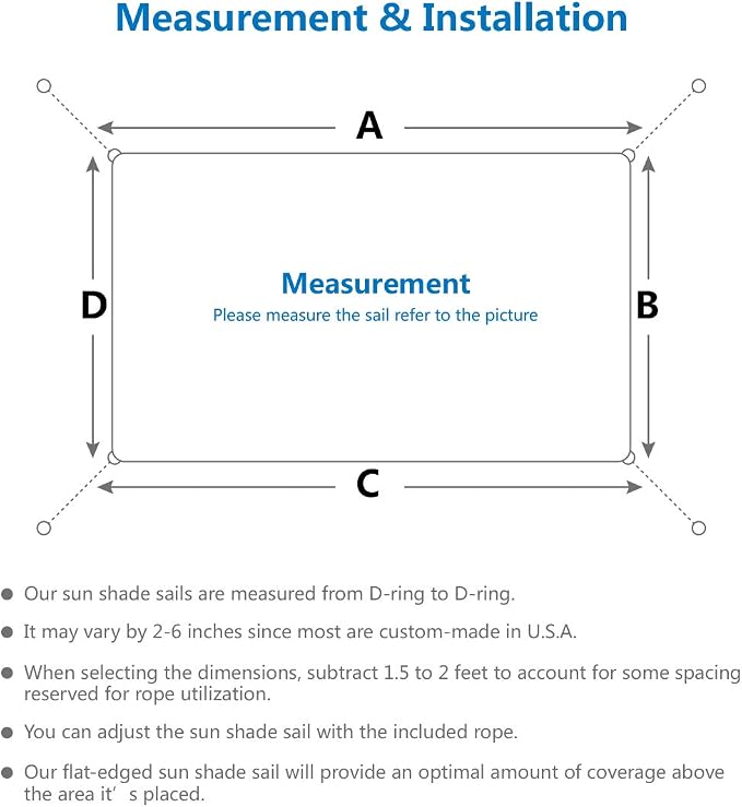 Eden's Decor Straight Flat-Edged Sun Shade Sail Rectangular 14' x 15' Brown - Image 3