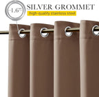 NICETOWN 2 Panels Outdoor Curtains Waterproof Extra Long W52xL108 Tan | - Image 2