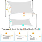Quictent Sun Shade Sail for Patio w/Hardware Kit 185GSM 20x20ft Gray | Square - Image 2