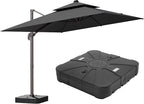 9x12FT Grey Cantilever Outdoor Patio Umbrella by ZLACUIU