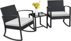 Homall Patio Furniture Set 3 Piece Resin Outdoor Bistro Set Rocking Patio Chairs by Homall