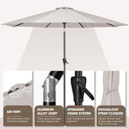 Tempera Patio Market Outdoor Table Umbrella - Image 3