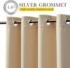 NICETOWN Outdoor Curtains Waterproof Fixed Bottom W52xL95 Biscotti Beige | - Image 4