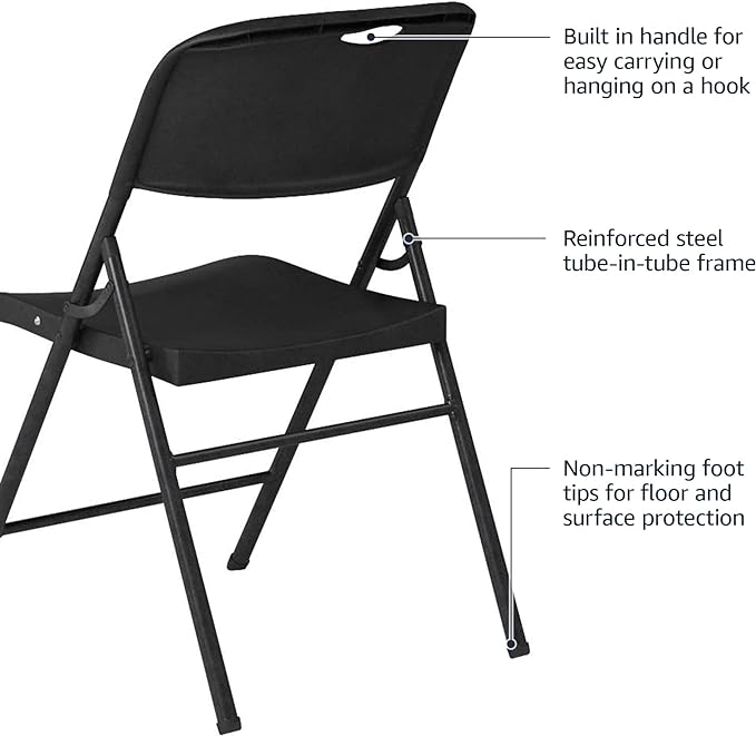 Amazon Basics Sturdy Foldable Portable Plastic Chair, 350-Pound Capacity - Image 5