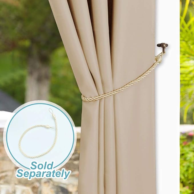 NICETOWN Outdoor Curtain for Patio Waterproof 108 inch Extra Long, Rustproof - Image 7