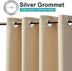 NICETOWN Outdoor Patio Curtains Waterproof Set of 2, Rustproof Stainless Steel - Image 2