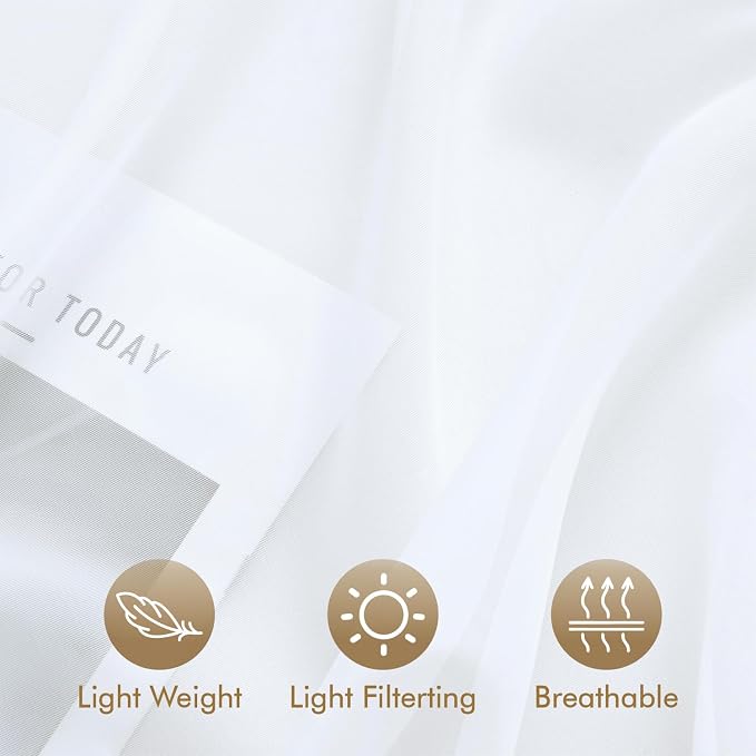 MIULEE White Outdoor Curtain for Patio Waterproof 4 Panels 54 x 90 Inch | - Image 6