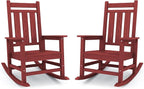 Oversized Outdoor Rocking Chair Set of 2, HDPE Patio Rockers by KINGYES