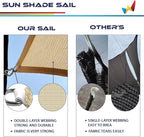 WINDSCREEN4LESS 18' x 18' x 18' Sun Shade Sail UV Block Fabric Canopy in Beige - Image 5
