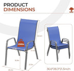 TLSUNNY Patio Chair, Outdoor Stackable Textilene Chairs Set of 6, - Image 2