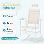 3-Piece Outdoor Rocking Chair Set, HDPE Patio Rocking Chair - Image 8