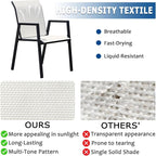Outdoor Patio Chairs Set of 8, Oyster Beige Stackable Outdoor Chairs, - Image 3