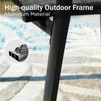 PHI VILLA Outdoor Stackable Dining Chairs Set of 6 w/Aluminum Frame, - Image 5