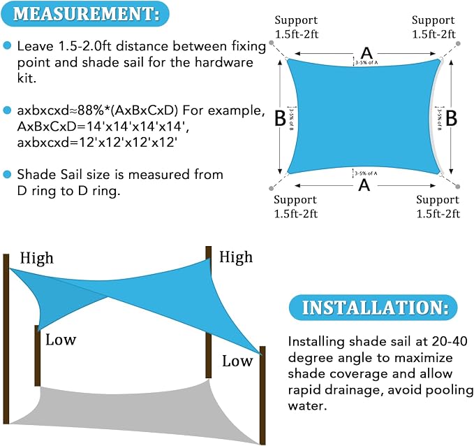 Shade&Beyond 20'x24' Sun Shade Sail Canopy Rectangle, UV Block Breathable - Image 6