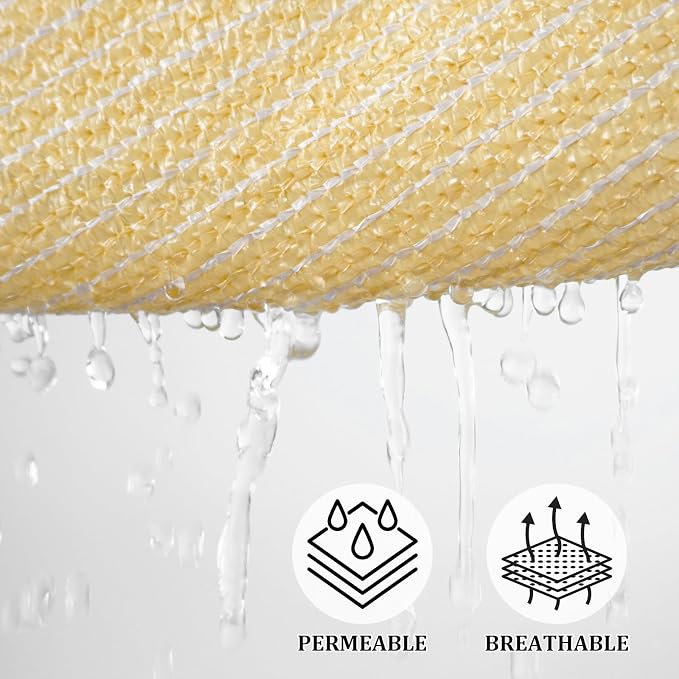 Shade&Beyond Custom Sun Shade Sail 17'X19'X25.5'Triangle Sun Sail Shades Patio - Image 3