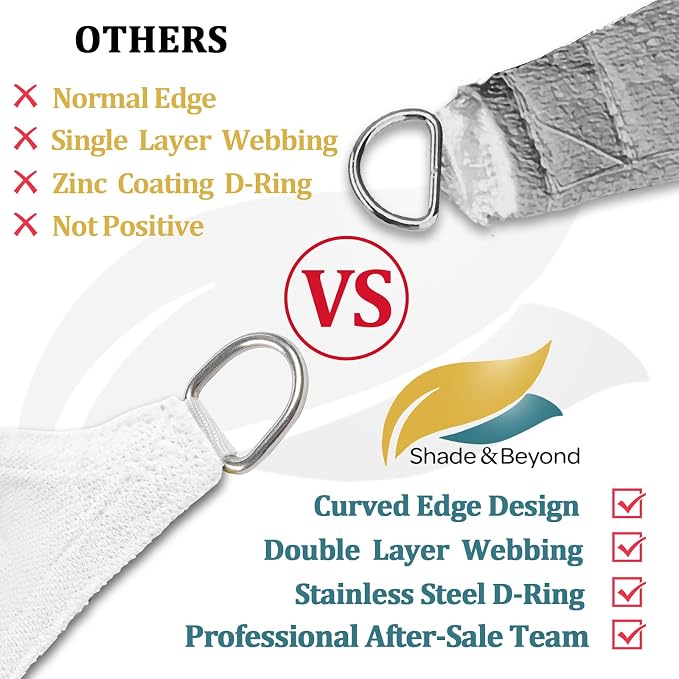 Shade&Beyond Custom Sun Shade Sail 11'x12'x16.3' Triangle Sun Sail Shades Patio - Image 4