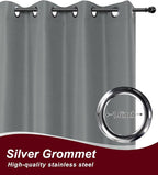 Grommet Outdoor Curtains for Patio Waterproof 8 Pcs 54x108 In Grey | - Image 2