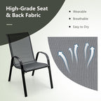 Tangkula Patio Dining Chairs Set of 4, Outdoor Stackable All Weather Heavy Duty - Image 9