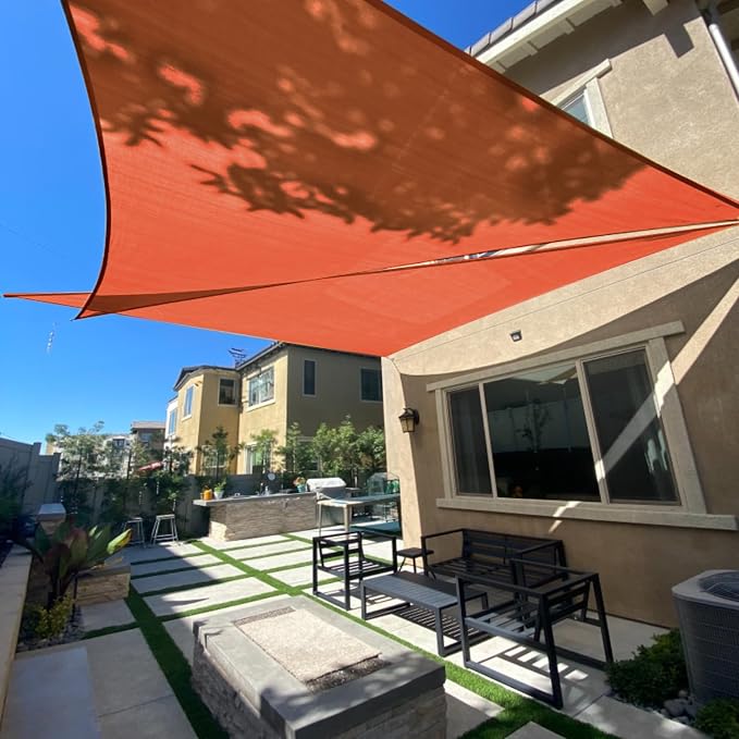 Sun Shade Sail 10' x 10' x 10' Terra Red Triangle Shade Cover | Outdoor sun by SUNLAX