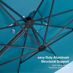 PURPLE LEAF Patio Umbrella 10FT Outdoor Umbrella Double Top Turquoise Blue | - Image 7