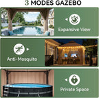 Aoxun 8x8FT Metal Frame Outdoor Gazebo, Khaki | UPF50+ Protection 50×50mm - Image 5