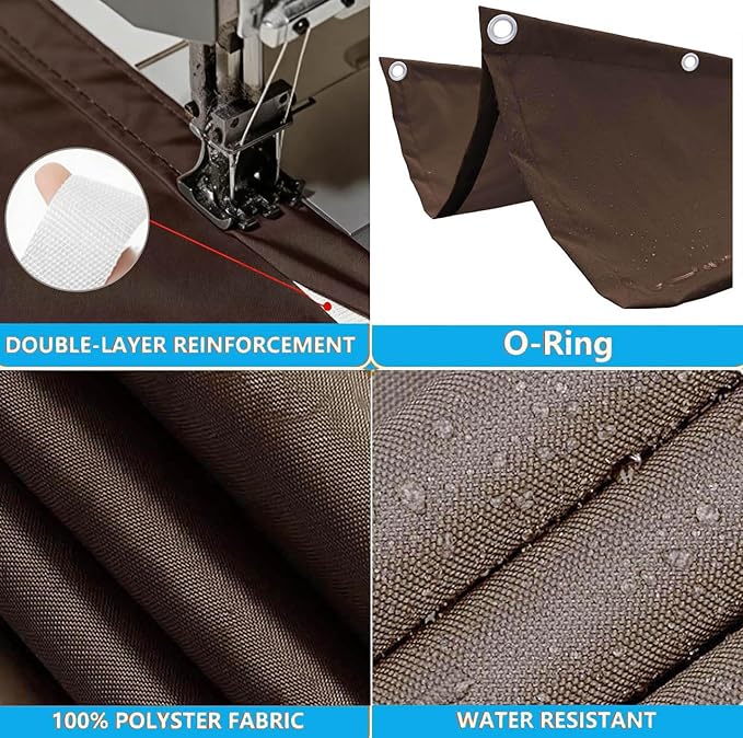 Sun Shade Sail Retractable Wave Waterproof 11' x 14' Shade Cloth Waterproof - Image 3
