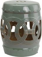 Outsunny 14" x 17" Ceramic Garden Stool Strong Glazed Material Green | by Outsunny
