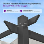 PURPLE LEAF Retractable Pergola 10' x 10' w/Double Canopy - Image 6
