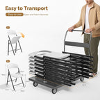 Bonnlo 20-Pack White Plastic Folding Chairs, Portable Seat - Image 4