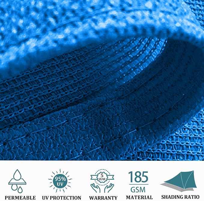 Shade&Beyond 8'x24' Sun Shade Sail Canopy Rectangle, UV Block Breathable Curved - Image 3