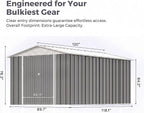Devoko 8x10 FT Outdoor Storage Shed, Metal Tool Shed - Image 2
