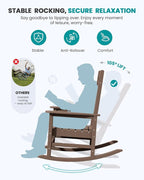 SERWALL Rocking Chair Outdoor, Oversized HDPE Patio Rocking Chairs, Porch Rocker - Image 6