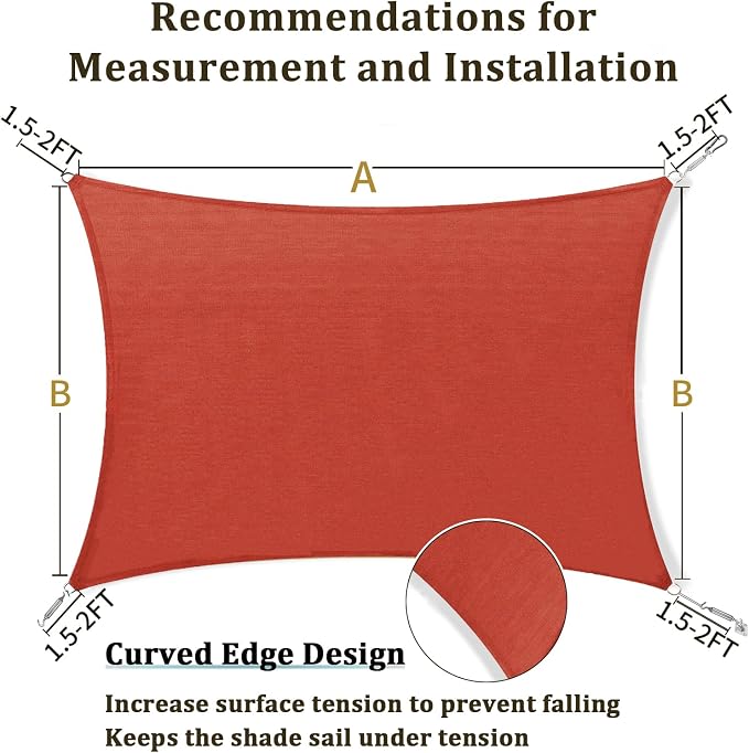 Shade&Beyond 20'x32' Sun Shade Sail Canopy Rectangle, UV Block Breathable - Image 5