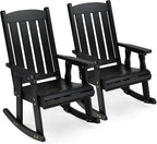 VINGLI Outdoor Rocking Chair Set of 2, Heavy Duty 600 LBS Wooden Rocking Chair by VINGLI